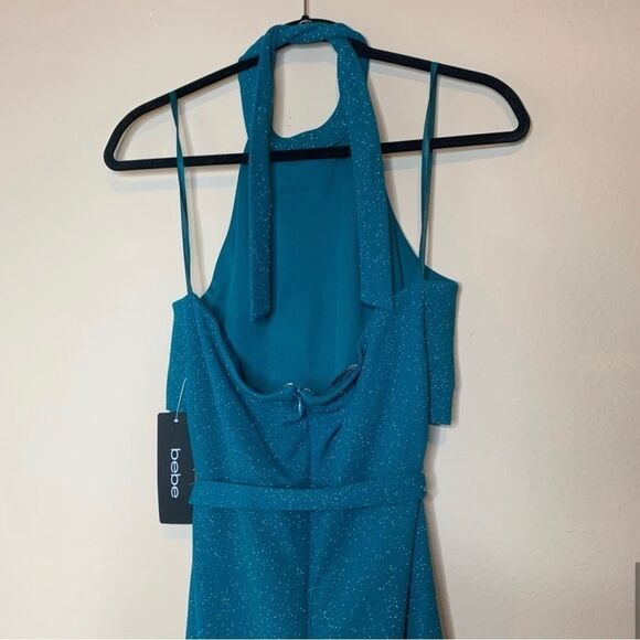 BEBE • DOUBLE RUFFLE HALTER NECK GOWN - Picture 8 of 10